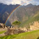 Rainbow over Machu Picchu Peru