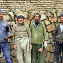 These Hazara tribesmen,  now working as stone masons, originally came from Mongolia and the steppes of Inner Asia