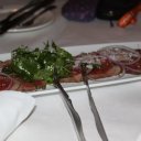 Ostrich Carpaccio at the Villagio Grill in Orange Beach