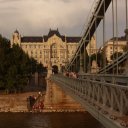 Looking at the Four Seasons Gresham Palace Hotel from the Lanchid Bridge