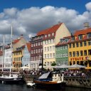 Colorful street in Copenhagen