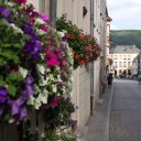 Pretty flowers in window sill, Vianden