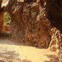 Narrow walkway in Matka Canyon