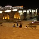 Looking at the Stone Bridge in Skopje