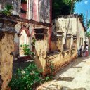 Ruins of a Portuguese luxury hotel, now dilapitaded like most Portuguese era colonial buildings