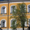 Bright yellow walls of the Kremlin buildings