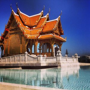 Small temple on banks of Chao Praya River near Siriraj Hospital