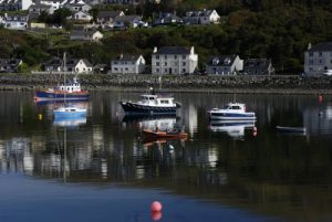 In real life, the train ends up in Mallaig, not Hogwarts. Mallaig Harbor.