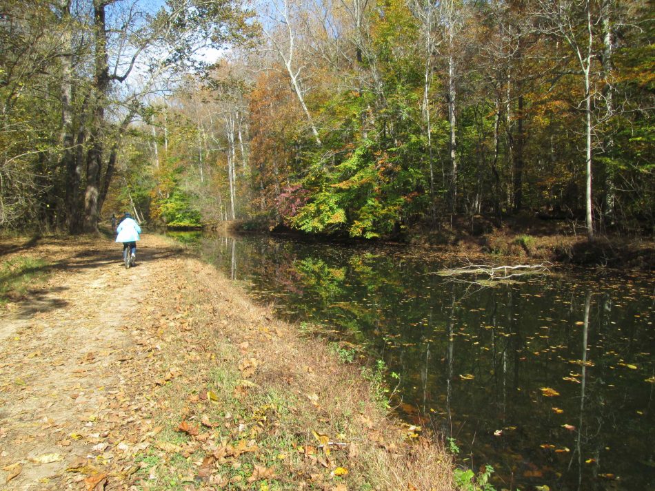 Riding the old towpath on the C&O.        