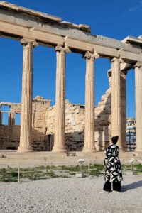 The author in front of the Parthenon in Athens